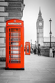 BRITISH PHONE BOXES POSTER Red UK London Big Ben Phone Booth RARE HOT NEW 24x36