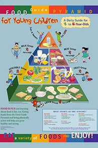 Food Guide Pyramid for Young Children Poster 24x36 Detailed Colorful Informative Healthy Lifestyle