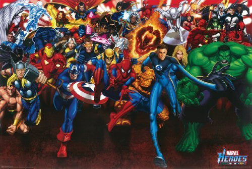 MARVEL HEROES POSTER Group Cast 2 RARE HOT NEW 24x36