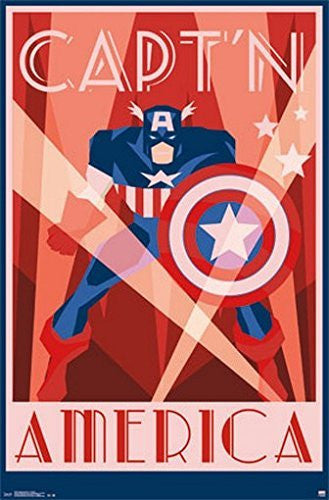 CAPTAIN AMERICA POSTER Amazing Art Deco Style RARE HOT NEW 22x34