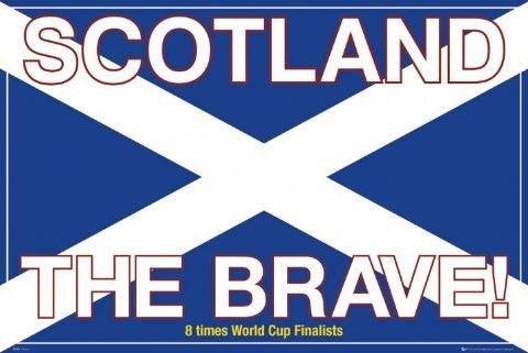 SCOTLAND FLAG POSTER - 8 WORLD CUP FINALIST - 24X36