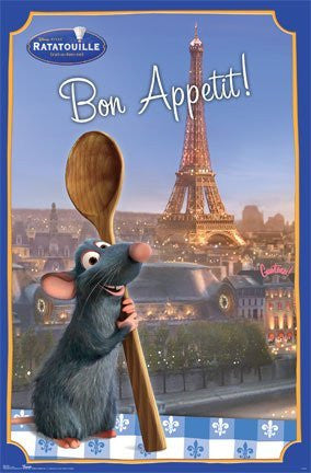 DISNEY RATATOUILLE POSTER - REMY BON APETIT - NEW 24X36