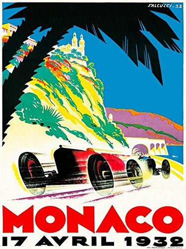GRAND PRIX de MONACO POSTER 1932 French Vintage Car Racing RARE HOT NEW 24x32