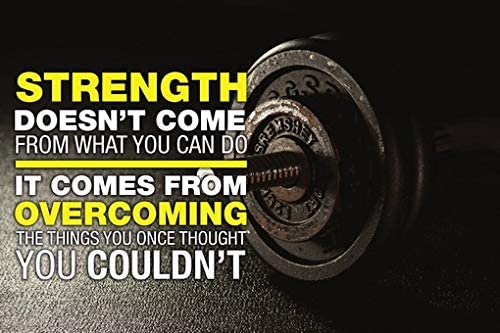 Powerful Gym Motivation Inspiration Poster 24x36 Body Building Fitness Health Well-Being Beauty