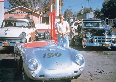 JAMES DEAN PORSCHE SIGNED POSTER - RARE NEW 24X36 PRINT