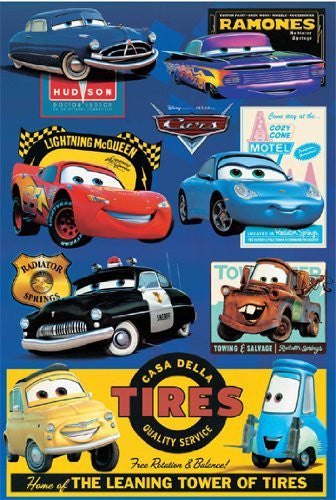 DISNEY CARS POSTER Collage RARE HOT NEW 24X36