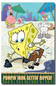 SPONGE BOB POSTER Pumpin' Iron FUNNY HOT NEW 24X36