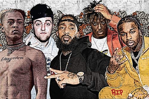 Famous Dead Rappers Poster Collage Home Decor Print 24x36 Mac Miller ...