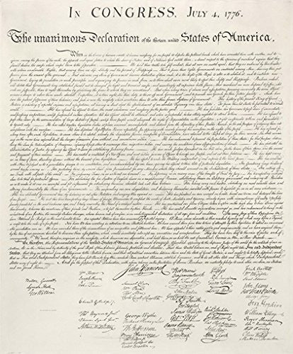 US DECLARATION of INDEPENDANCE POSTER July 4, 1776 - United States RARE HOT NEW 24x29